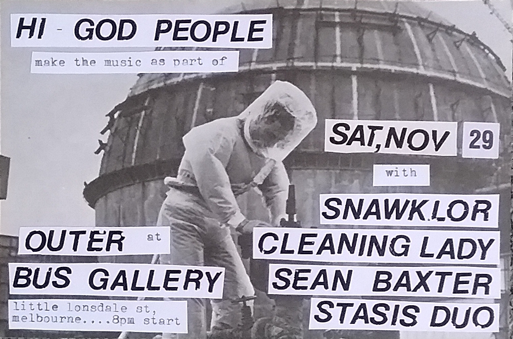 HGP flyer: live at Bus Gallery